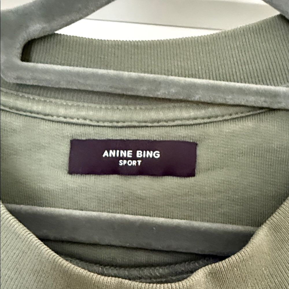 Anine Bing Sport Green Crew Sweatshirt - Picture 3 of 5